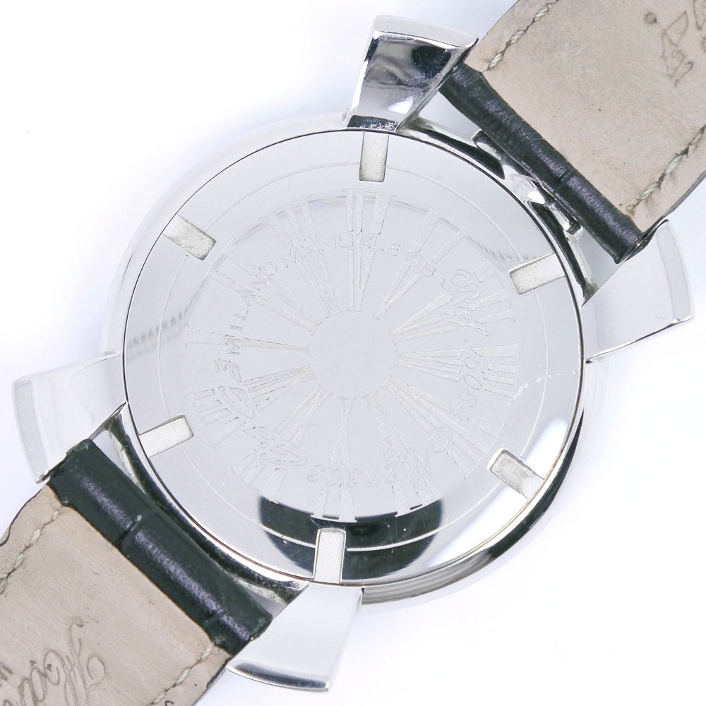 Gaga Milano Watches Quartz 5084 Stainless Steel , Leather black Manuale 46 black dial unisex(Unisex) Used Authentic