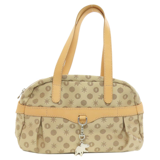 HUNTING WORLD Tote Bag canvas Brown Elephant motif Women Used Authentic