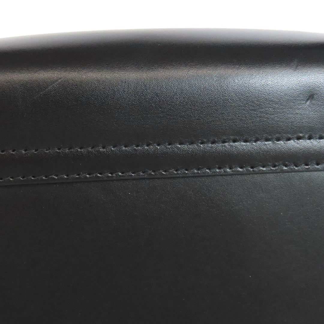 Furla Handbag leather black Metropolis 2WAY Women Used Authentic