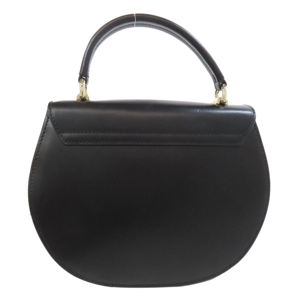 Furla Handbag leather black Metropolis 2WAY Women Used Authentic