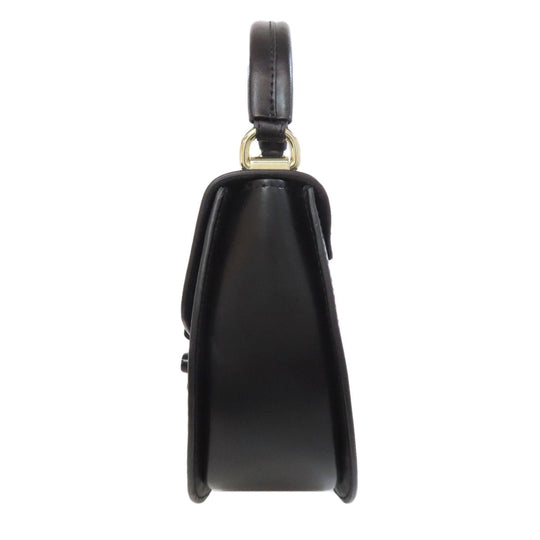 Furla Handbag leather black Metropolis 2WAY Women Used Authentic