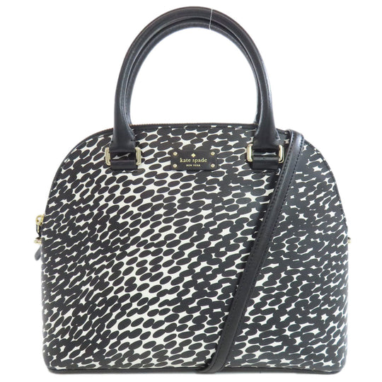Kate Spade Handbag PVC black Total pattern 2WAY Women Used Authentic