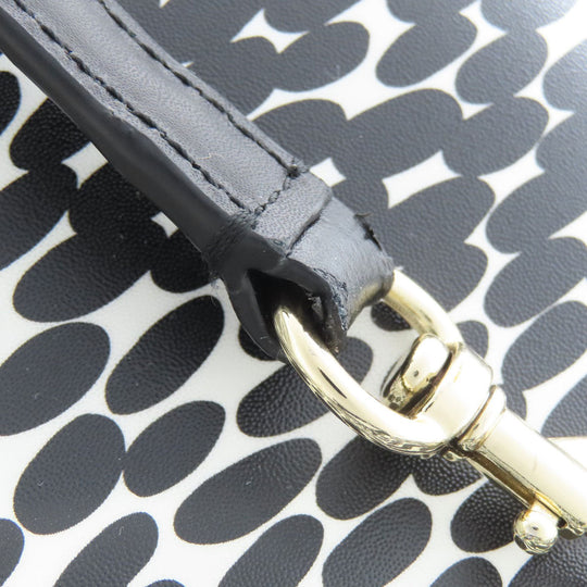 Kate Spade Handbag PVC black Total pattern 2WAY Women Used Authentic