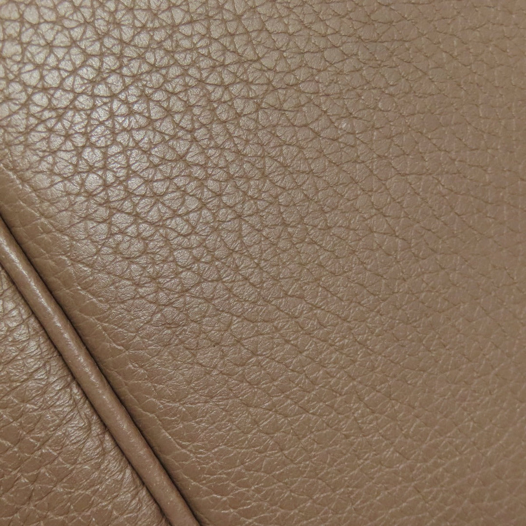 HERMES Handbag Taurillon Clemence Brown Picotin Lock PM Etoupe Gold Metal