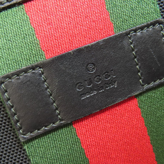 GUCCI Tote Bag 387107 canvas black Sherry line Women Used Authentic