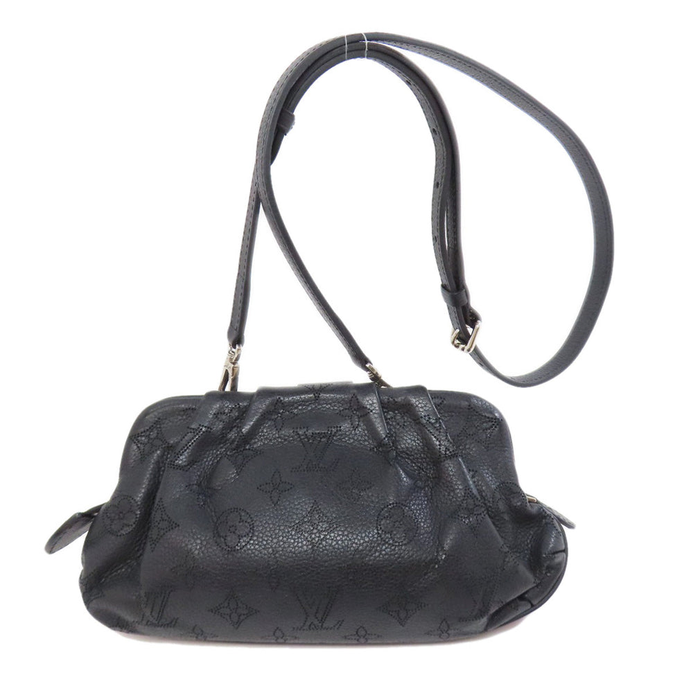 LOUIS VUITTON Shoulder Bag M80093 Mahina leather black Scala mini Women Used Authentic