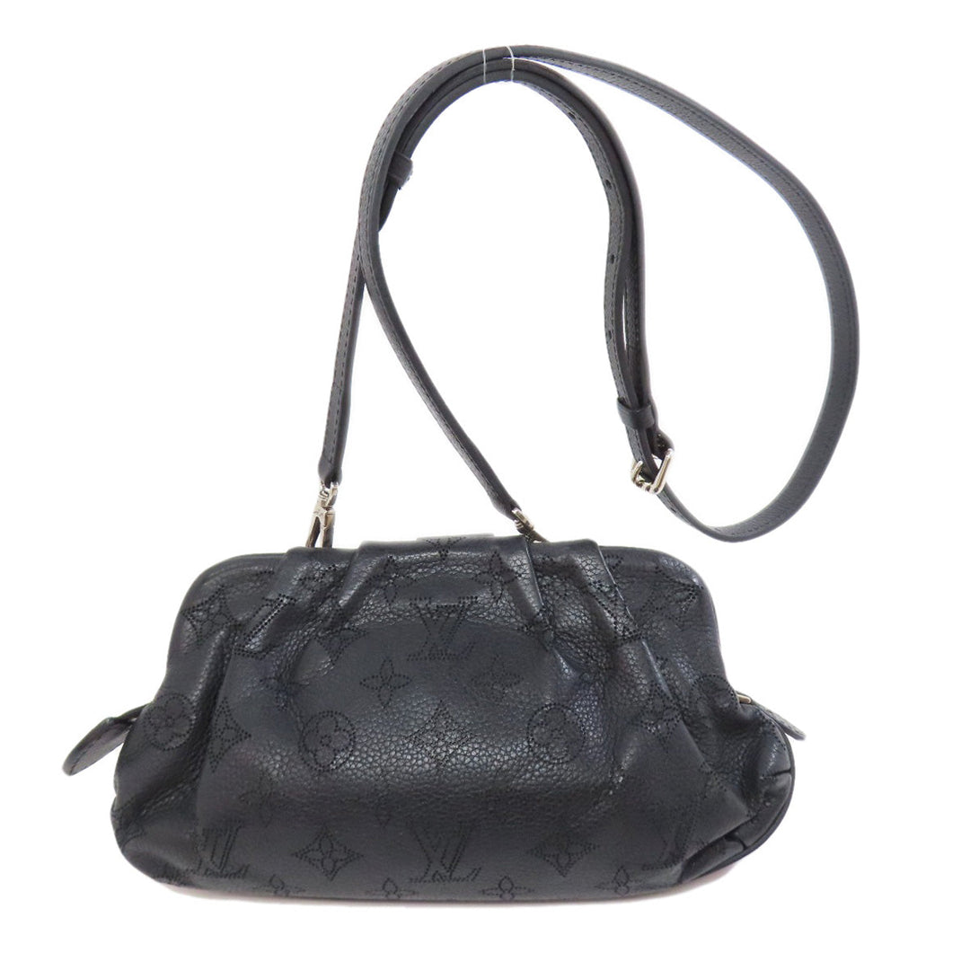 LOUIS VUITTON Shoulder Bag M80093 Mahina leather black Scala mini Women Used Authentic