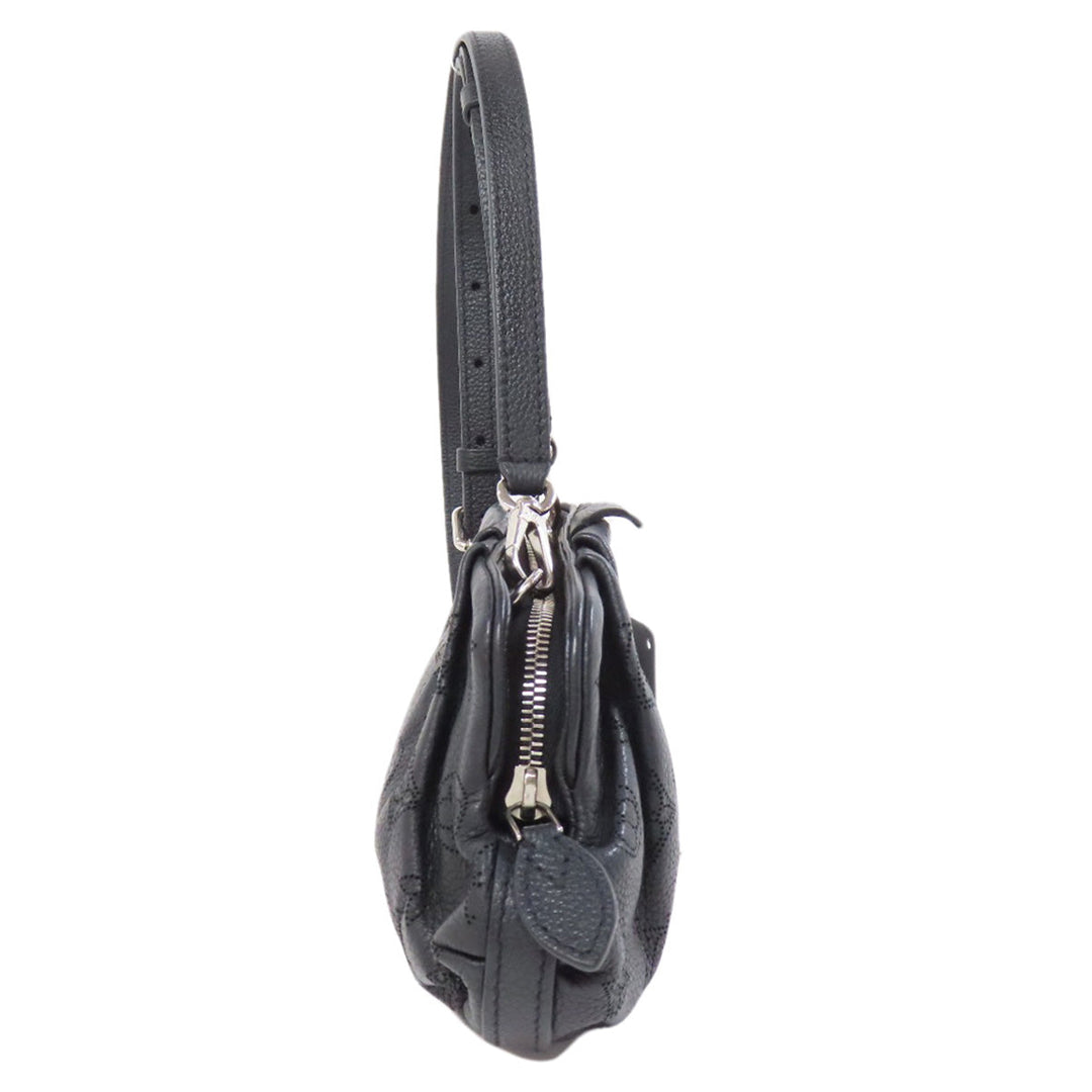 LOUIS VUITTON Shoulder Bag M80093 Mahina leather black Scala mini Women Used Authentic