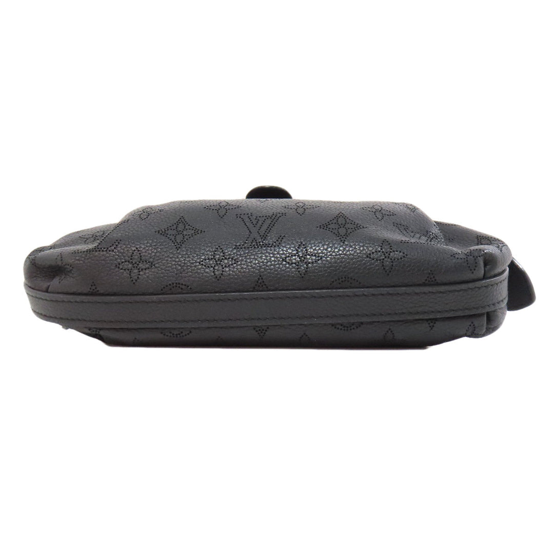 LOUIS VUITTON Shoulder Bag M80093 Mahina leather black Scala mini Women Used Authentic