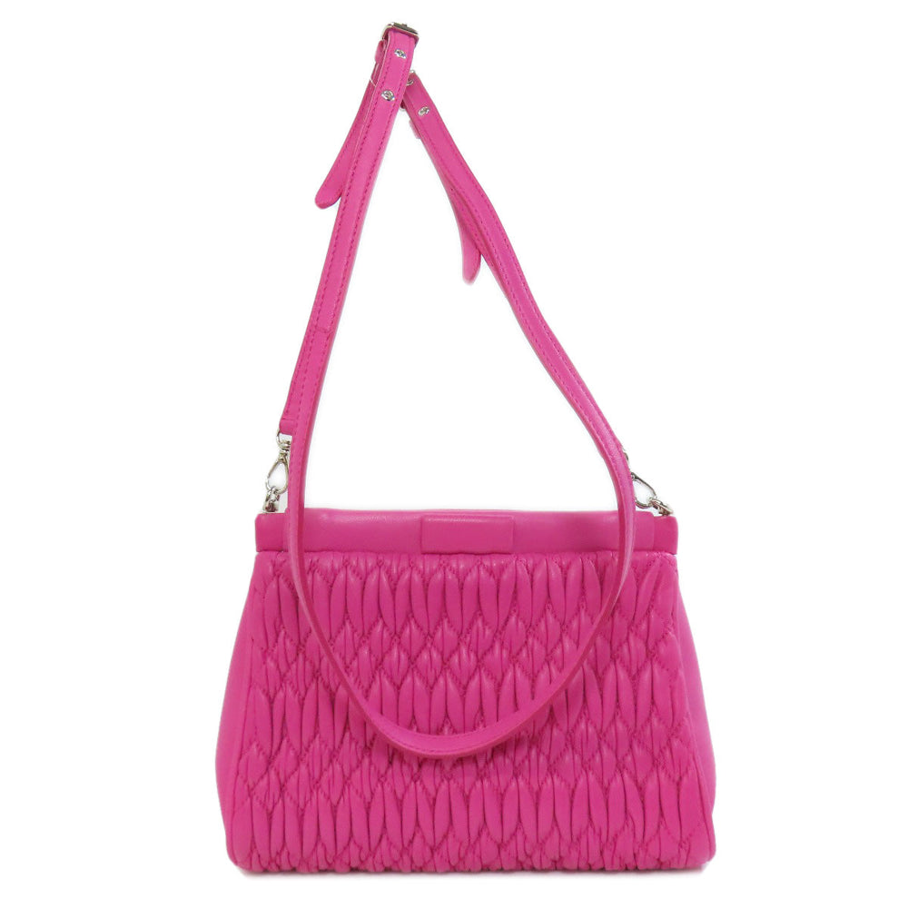 MIUMIU Shoulder Bag Calfskin pink Materasse 2WAY Women Used Authentic