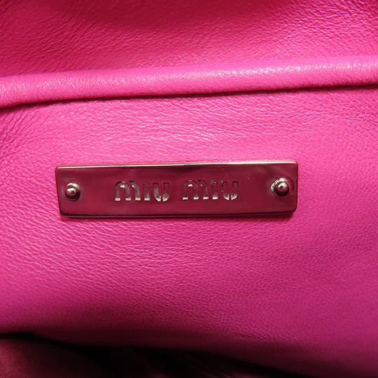 MIUMIU Shoulder Bag Calfskin pink Materasse 2WAY Women Used Authentic