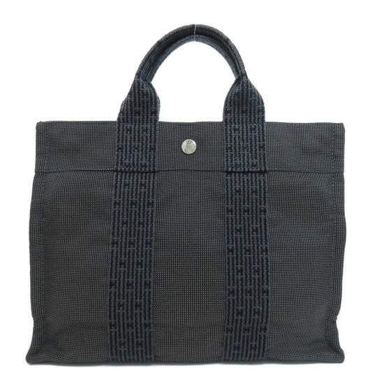HERMES Tote Bag canvas black Her Line Tote PM Women Used Authentic