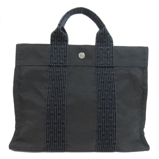 HERMES Tote Bag canvas black Her Line Tote PM Women Used Authentic