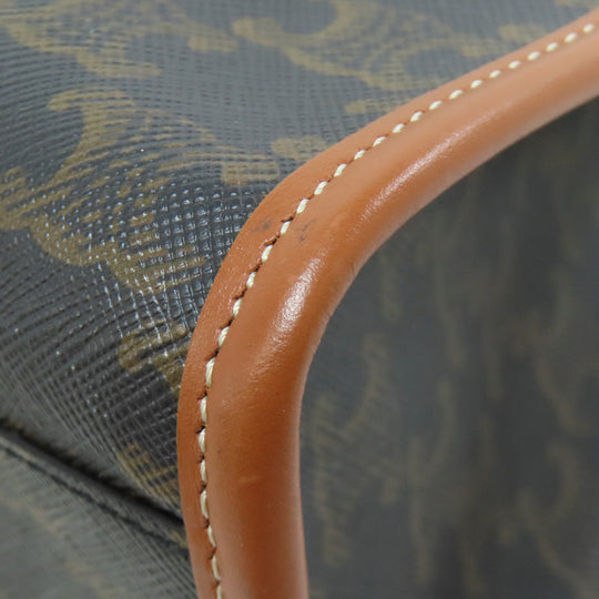 CELINE Tote Bag PVC Brown Triomphe 2WAY Women Used Authentic