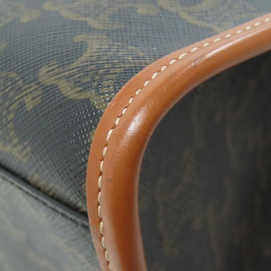 CELINE Tote Bag PVC Brown Triomphe 2WAY Women Used Authentic