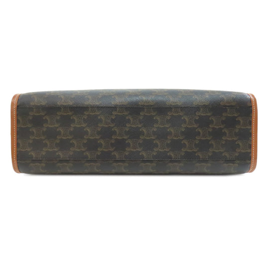 CELINE Tote Bag PVC Brown Triomphe 2WAY Women Used Authentic