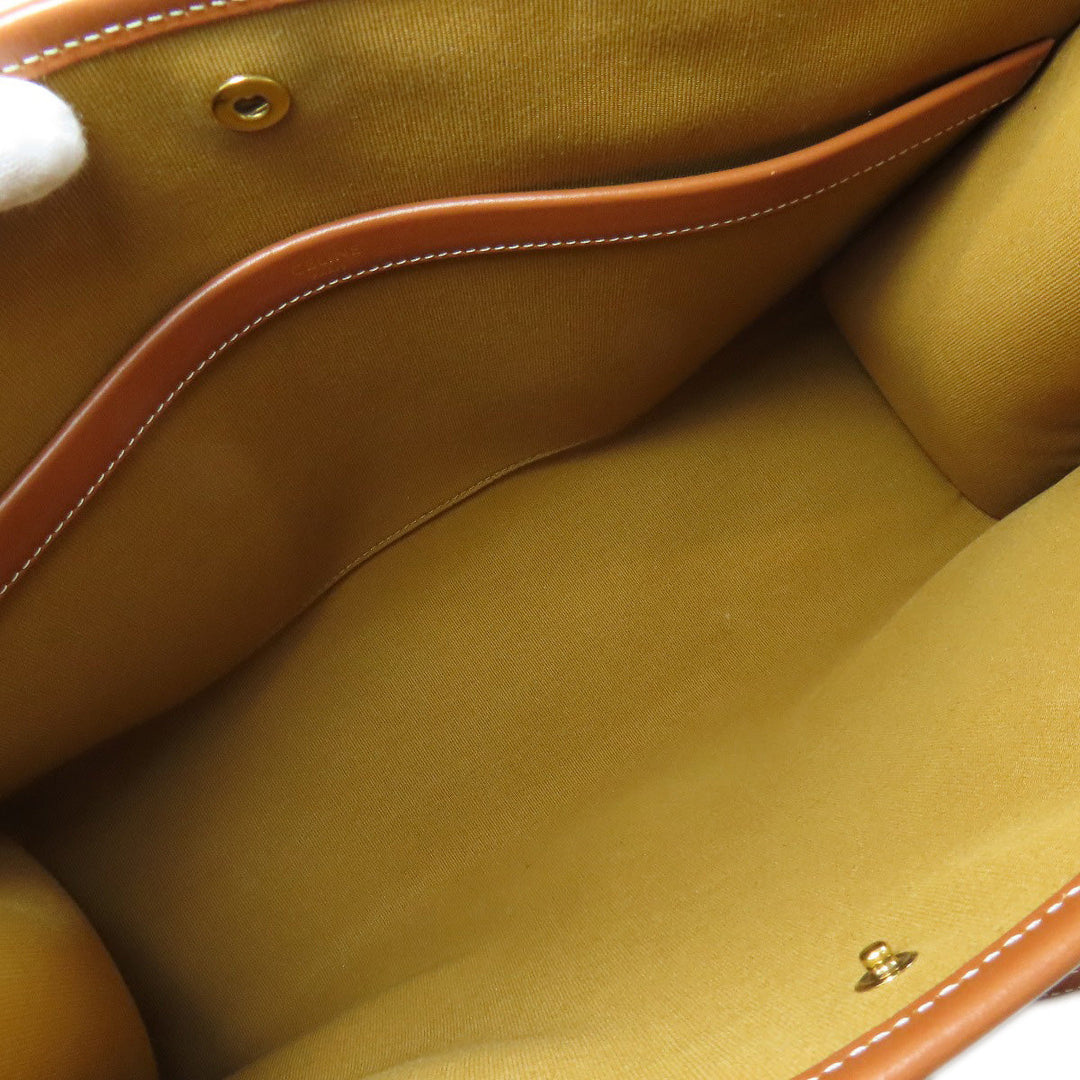 CELINE Tote Bag PVC Brown Triomphe 2WAY Women Used Authentic