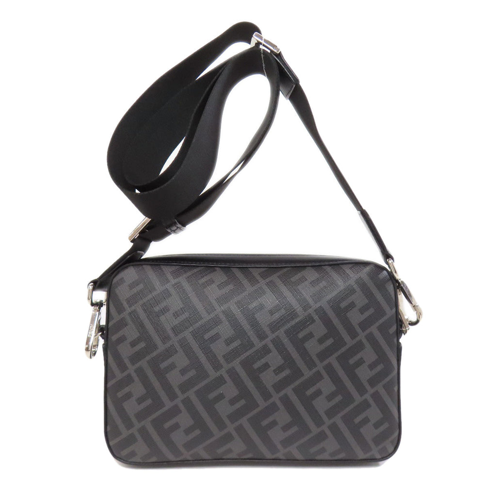 FENDI Shoulder Bag Leather, PVC black Diagonal Camera Case Women Used Authentic