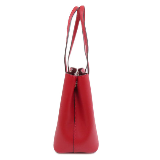 COACH Tote Bag F73277 leather Red logo Women Used Authentic