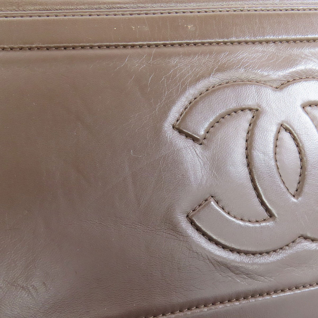 CHANEL Handbag Calfskin Brown Coco Cocoon Tote SilverMetal Women Used Authentic