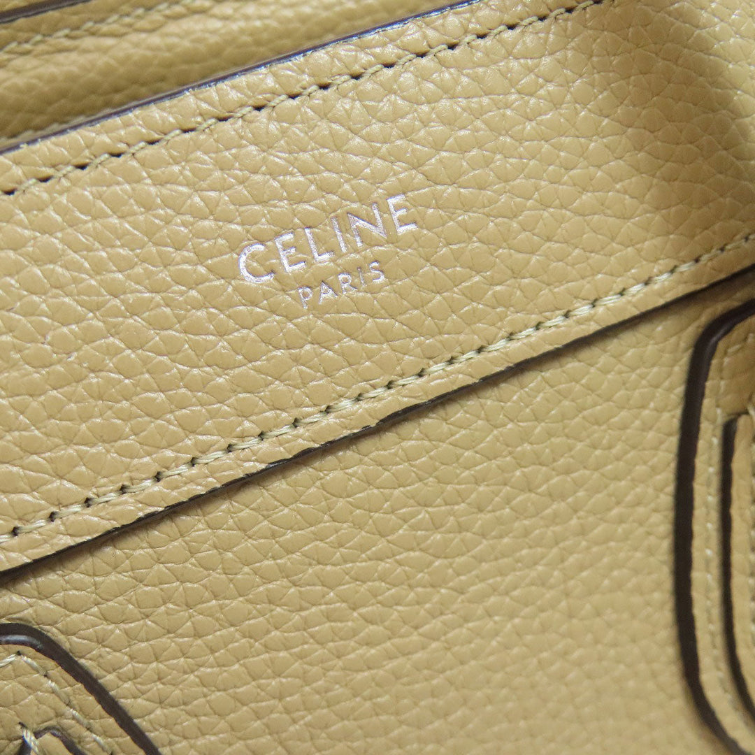 CELINE Handbag Calfskin beige Luggage nano 2 WAY