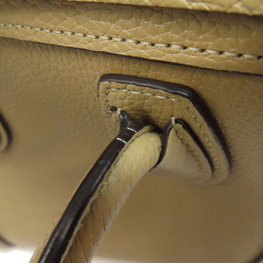 CELINE Handbag Calfskin beige Luggage nano 2 WAY