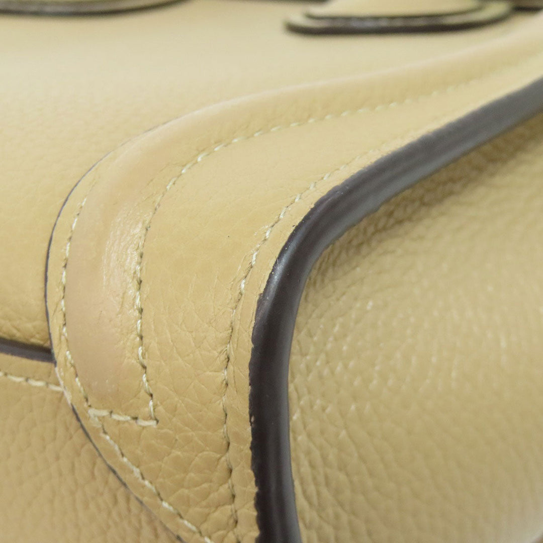 CELINE Handbag Calfskin beige Luggage nano 2 WAY