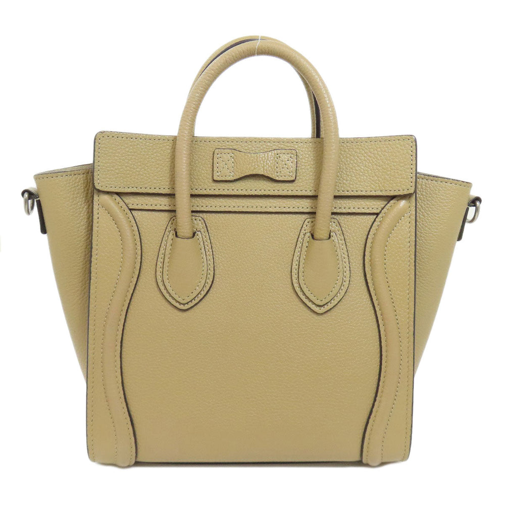 CELINE Handbag Calfskin beige Luggage nano 2 WAY