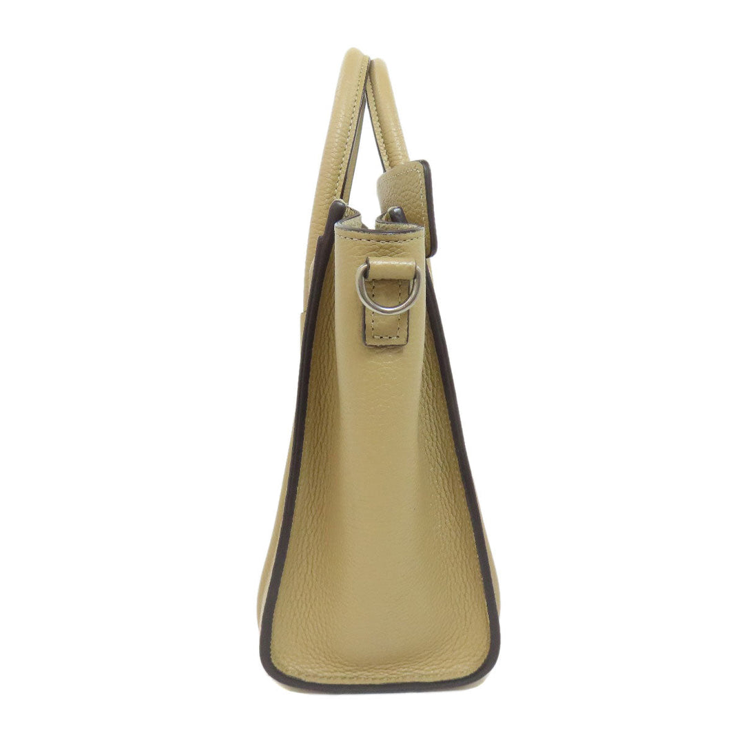 CELINE Handbag Calfskin beige Luggage nano 2 WAY
