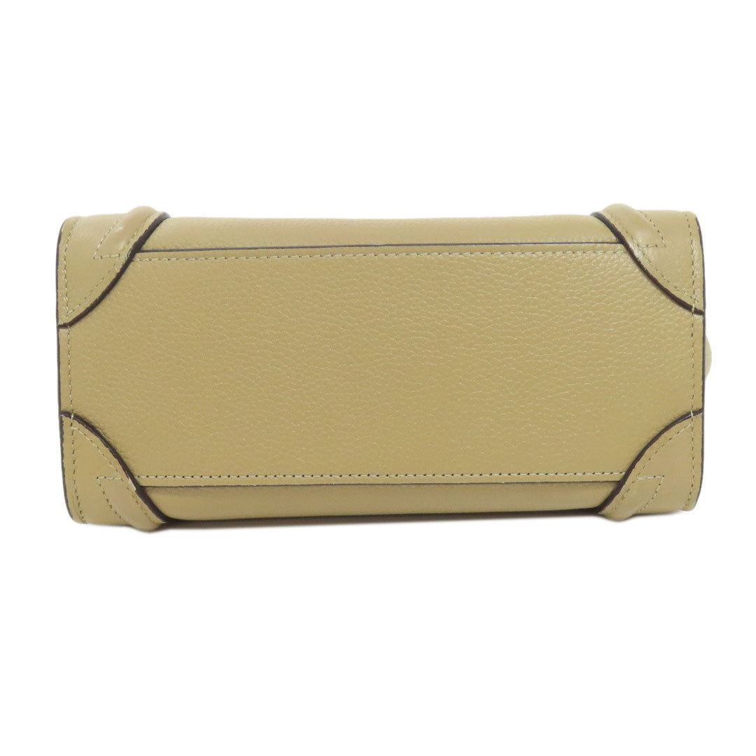 CELINE Handbag Calfskin beige Luggage nano 2 WAY