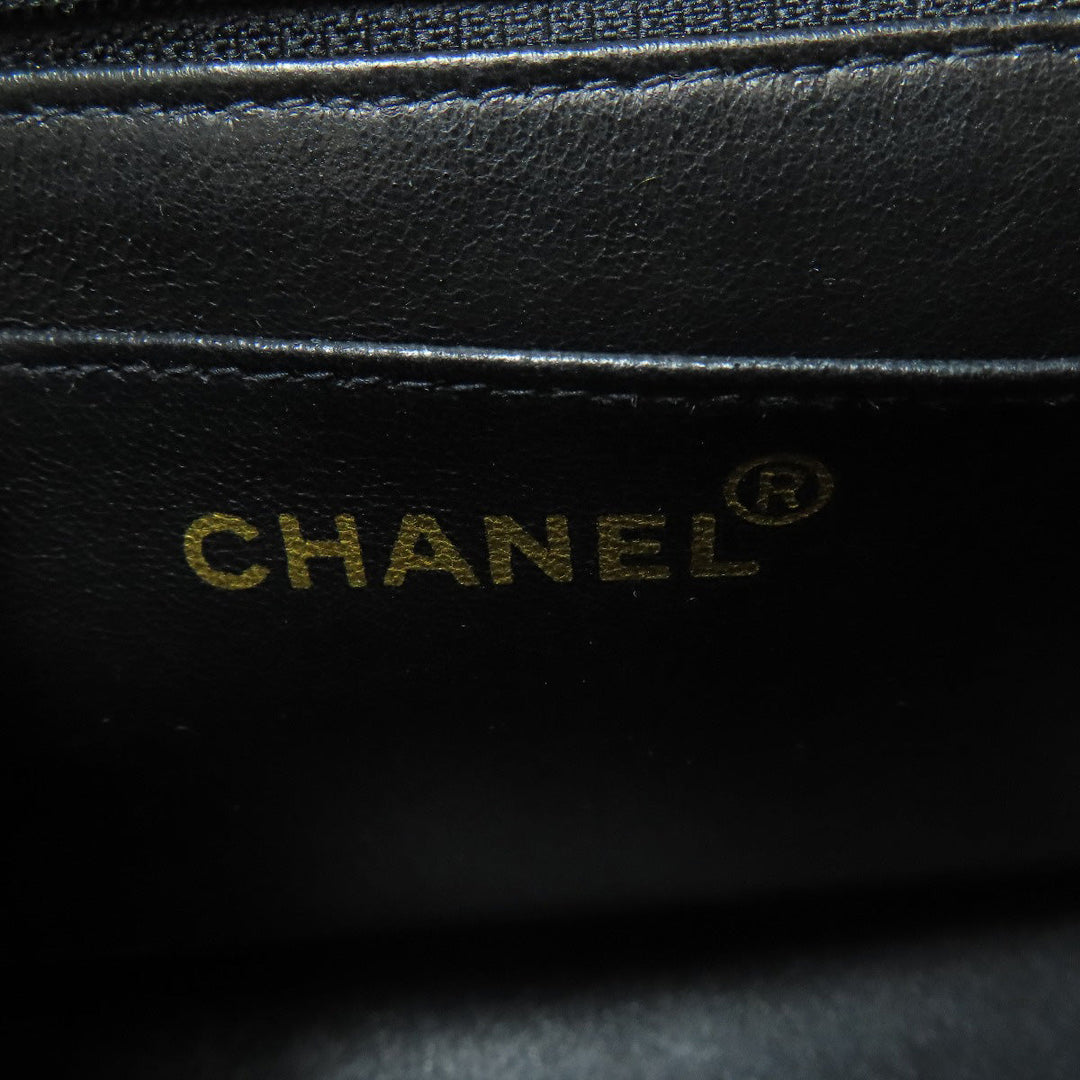 CHANEL Handbag enamel black Matelasse Gold Metal Women Used Authentic