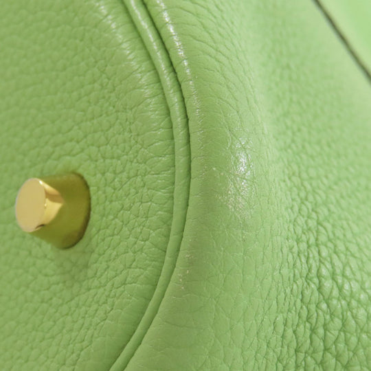HERMES Handbag Taurillon Clemence green Picotin Lock MM Gold Metal Women Used Authentic