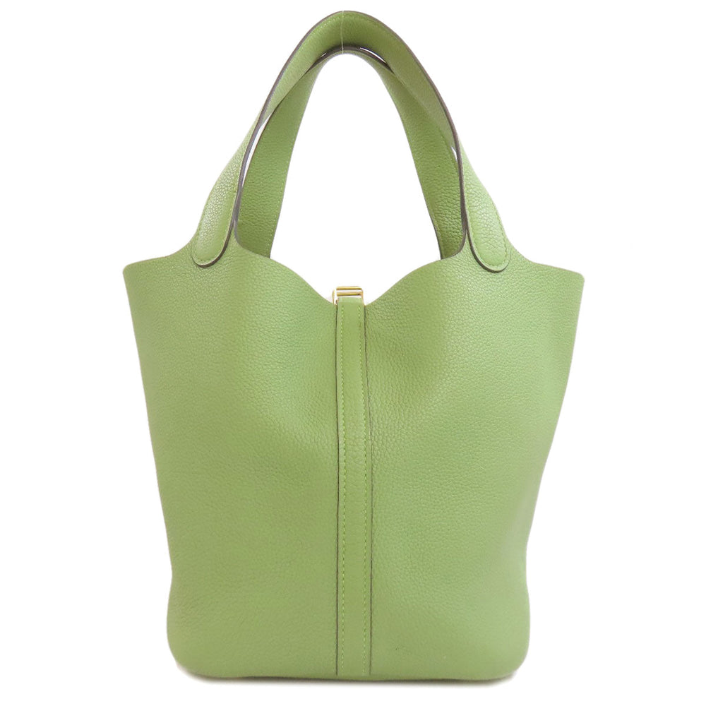 HERMES Handbag Taurillon Clemence green Picotin Lock MM Gold Metal Women Used Authentic