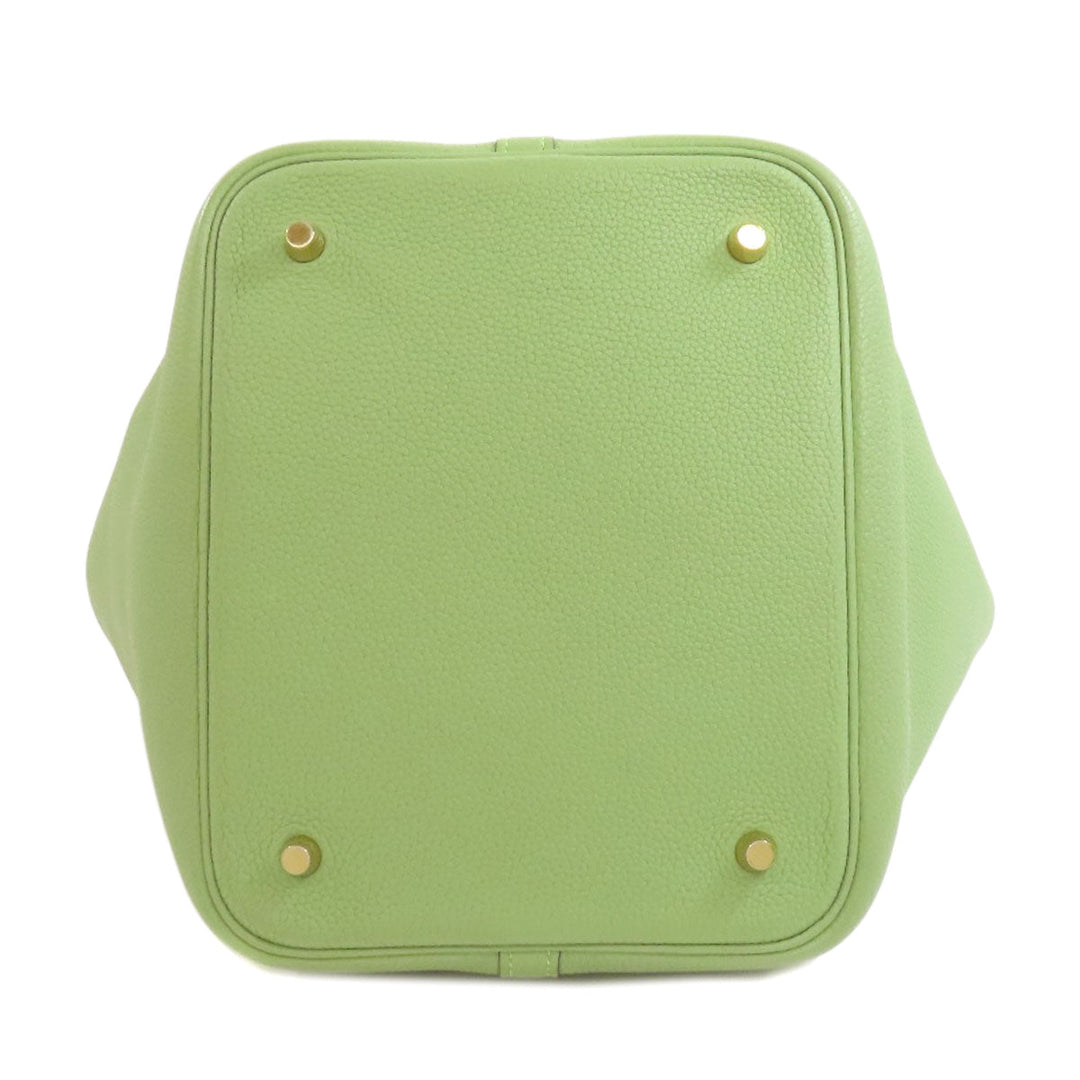 HERMES Handbag Taurillon Clemence green Picotin Lock MM Gold Metal Women Used Authentic