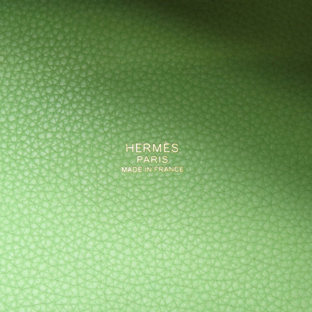 HERMES Handbag Taurillon Clemence green Picotin Lock MM Gold Metal Women Used Authentic