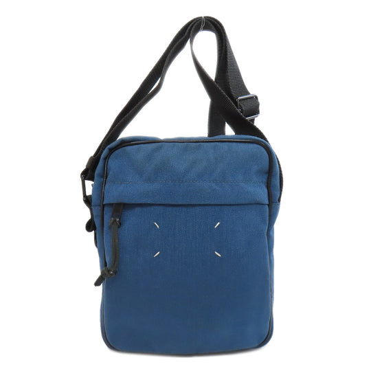 Maison Margiela Shoulder Bag canvas blue logo Women Used Authentic