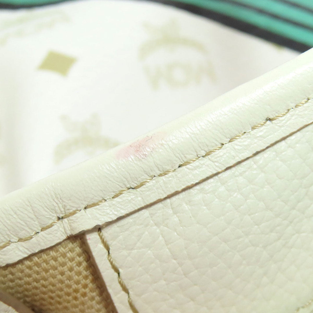 MCM Tote Bag PVC white logo Women Used Authentic