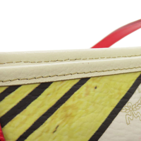 MCM Tote Bag PVC white logo Women Used Authentic