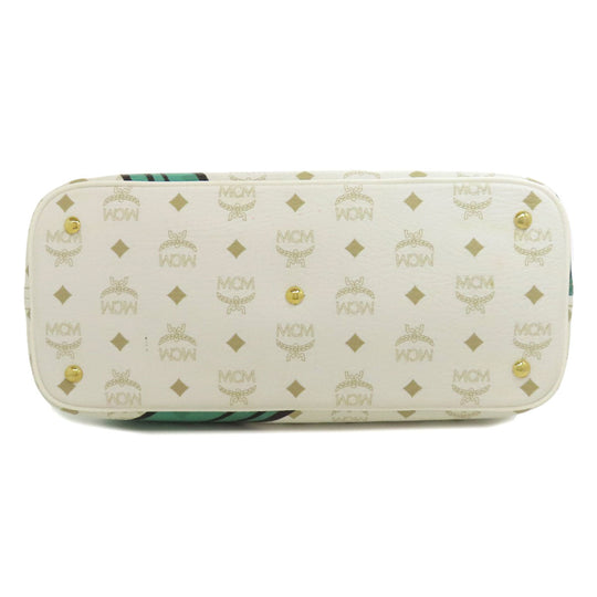 MCM Tote Bag PVC white logo Women Used Authentic