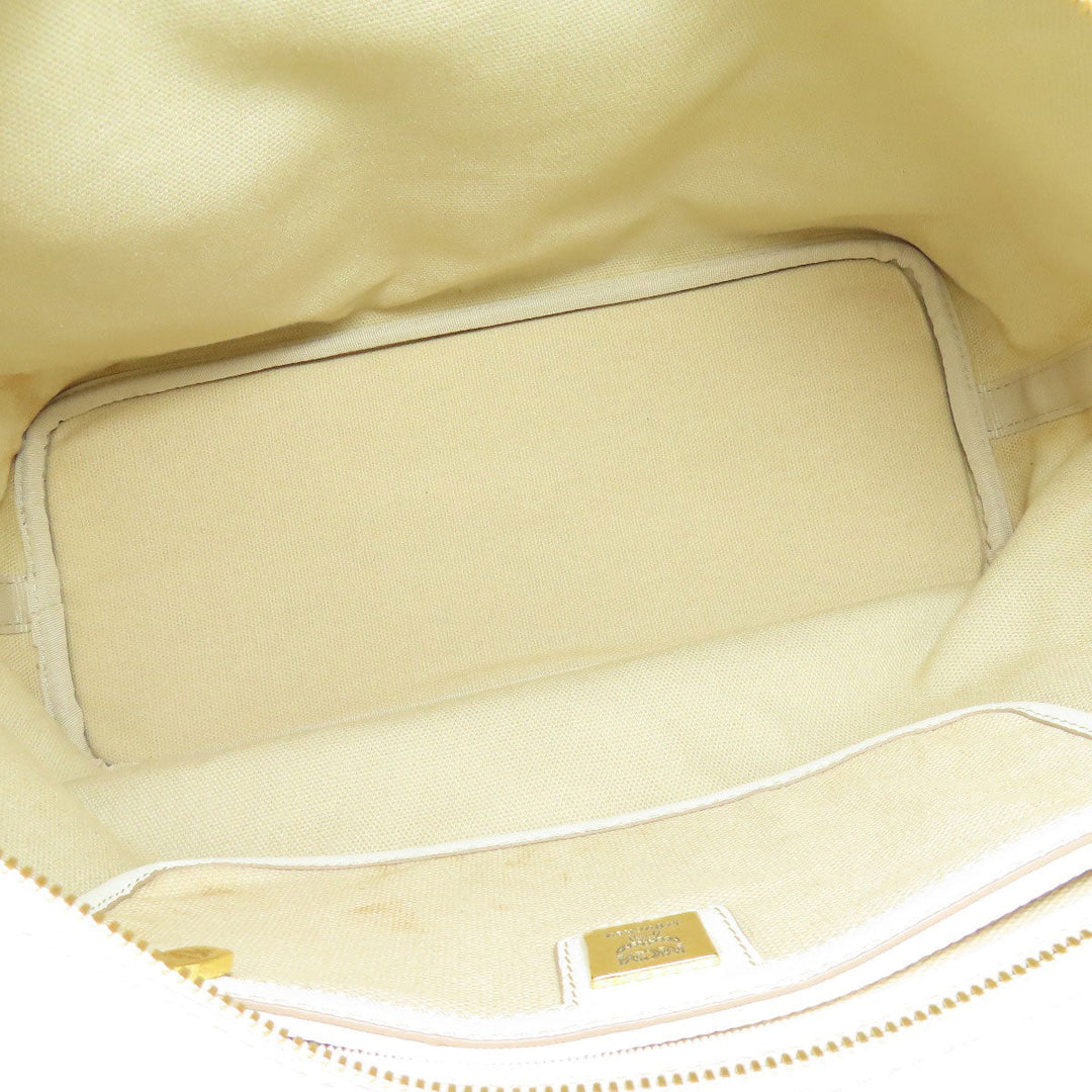 MCM Tote Bag PVC white logo Women Used Authentic