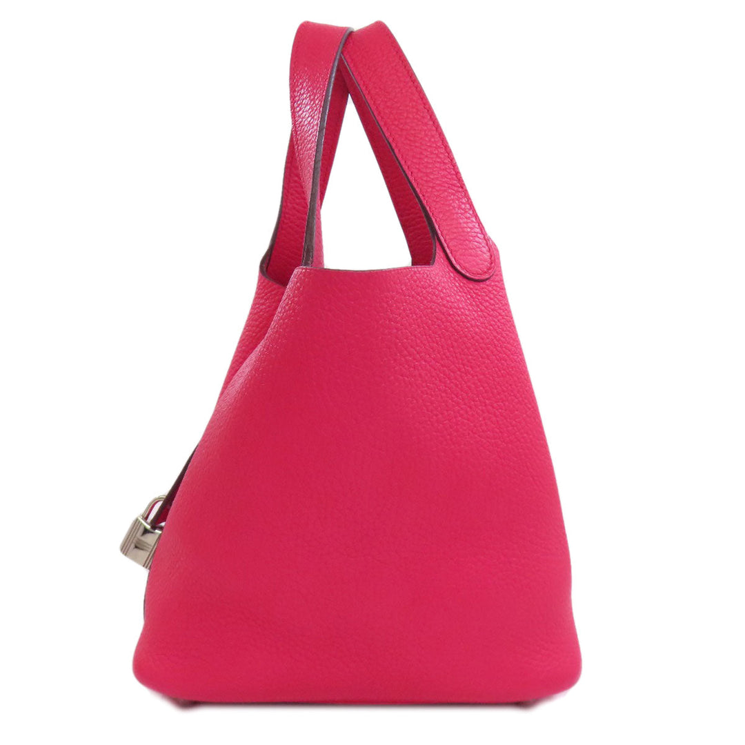 HERMES Handbag Taurillon Clemence pink Picotin Lock PM SilverMetal Women Used Authentic