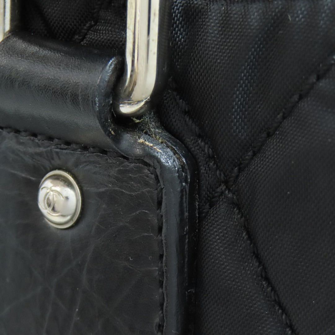 CHANEL Tote Bag Nylon black Paris New York SilverMetal Women Used Authentic