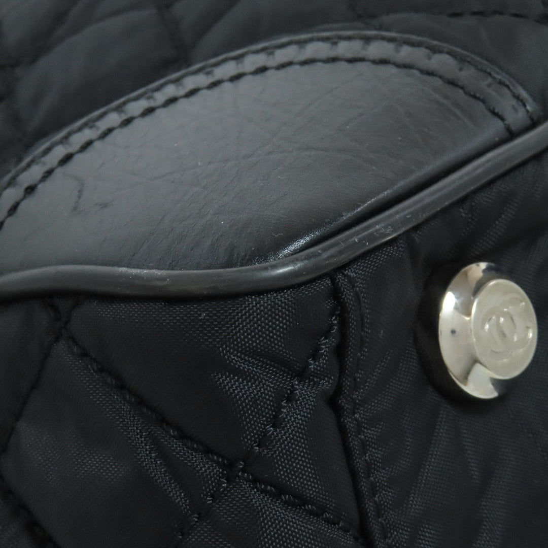 CHANEL Tote Bag Nylon black Paris New York SilverMetal Women Used Authentic