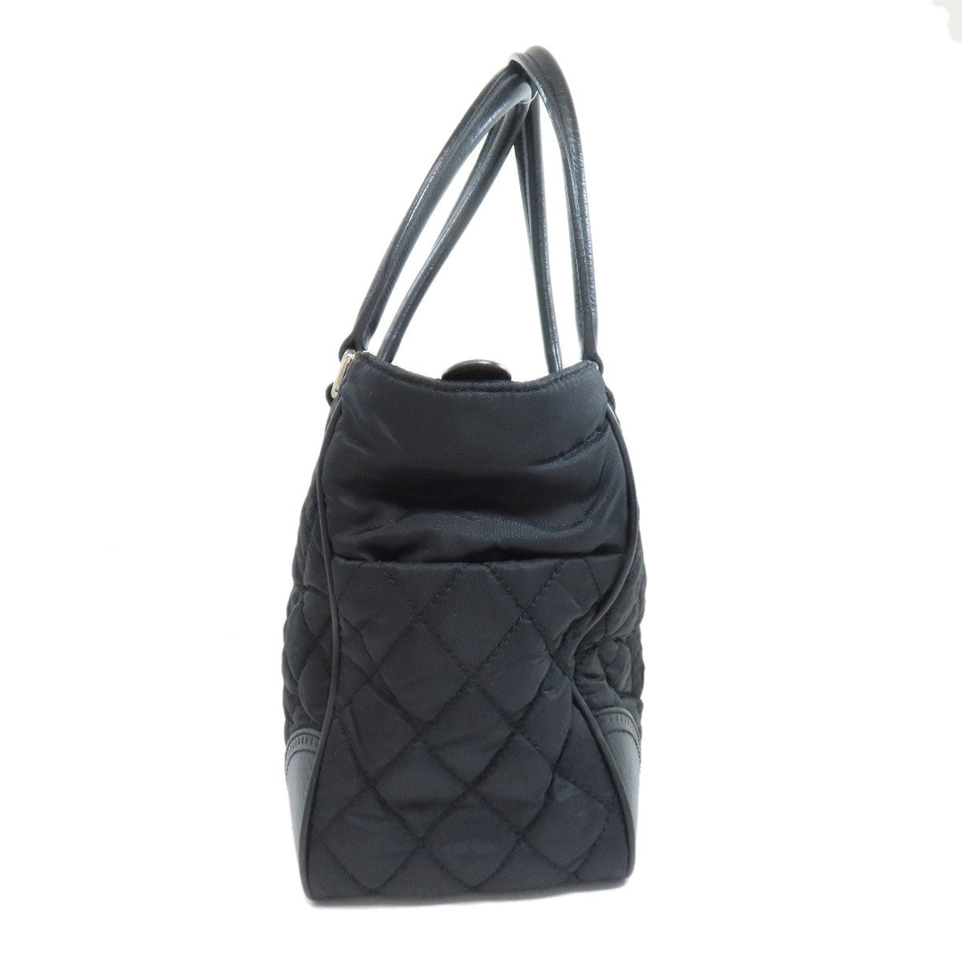 CHANEL Tote Bag Nylon black Paris New York SilverMetal Women Used Authentic