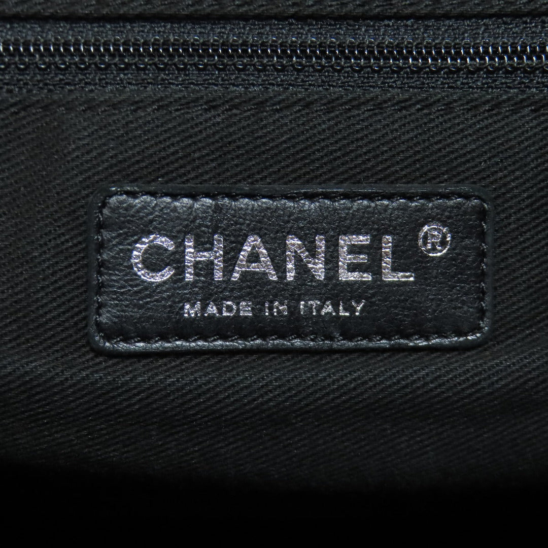 CHANEL Tote Bag Nylon black Paris New York SilverMetal Women Used Authentic