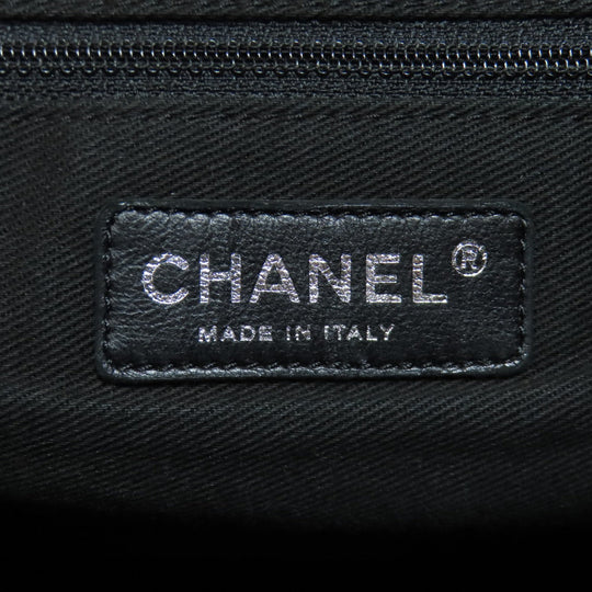 CHANEL Tote Bag Nylon black Paris New York SilverMetal Women Used Authentic