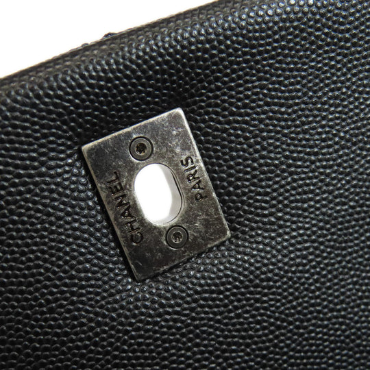 CHANEL Handbag Grained Calfskin Skin black Coco Handle Matelasse SilverMetal 2WAY Women Used Authentic