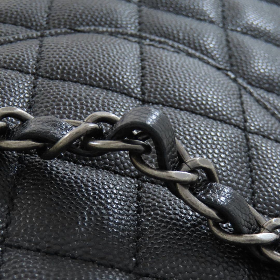 CHANEL Handbag Grained Calfskin Skin black Coco Handle Matelasse SilverMetal 2WAY Women Used Authentic