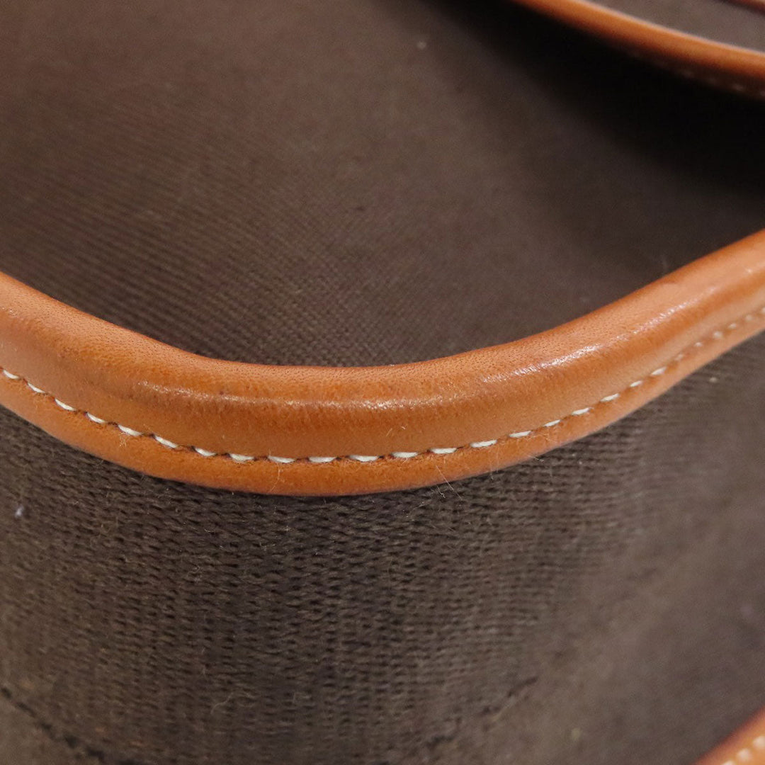HERMES Shoulder Bag Toile Officier, Calfskin Brown Buenaventura SilverMetal Women Used Authentic