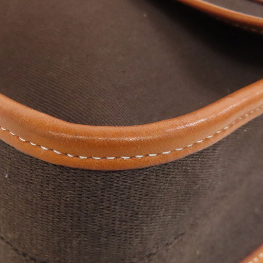 HERMES Shoulder Bag Toile Officier, Calfskin Brown Buenaventura SilverMetal Women Used Authentic